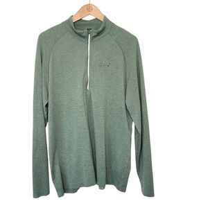 Lululemon Mens Large Pullover Green Versatile Mock Neck 1/4 Zip Athletic Shirt